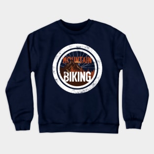 Mountain biking through the woods Crewneck Sweatshirt